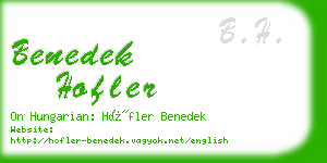 benedek hofler business card